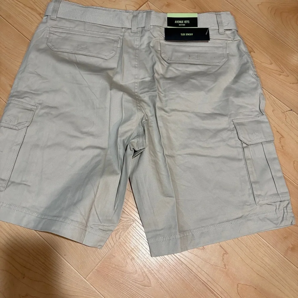 Avenue‎ 1975 New York Mens 30 Cargo Shorts Beige Khaki Belted NWT